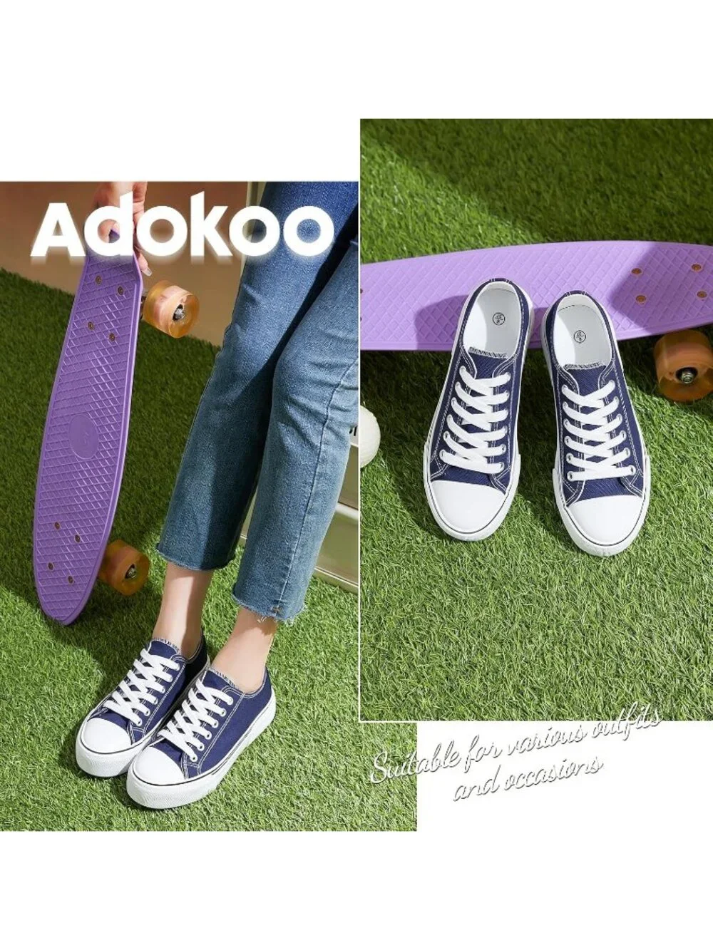Women's Navy Lightweight Low Top Lace Up Casual Fashion Walking Sneakers